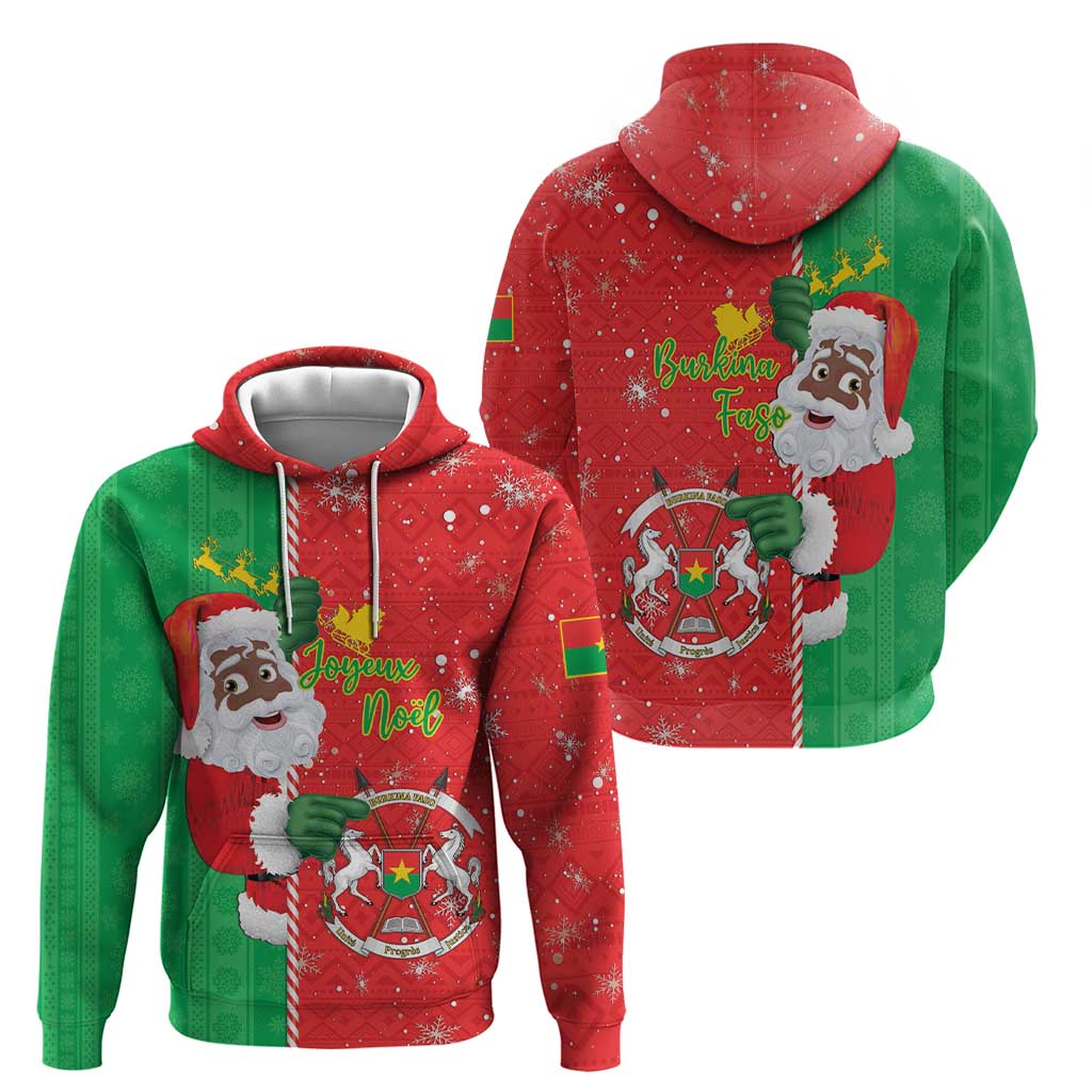 Burkina Faso Christmas Hoodie Black Santa Joyeux Noel LT15