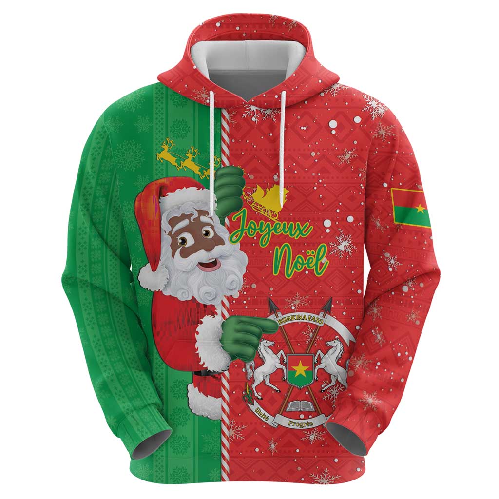 Burkina Faso Christmas Hoodie Black Santa Joyeux Noel LT15
