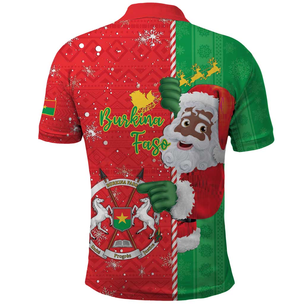 Burkina Faso Christmas Polo Shirt Black Santa Joyeux Noel LT15