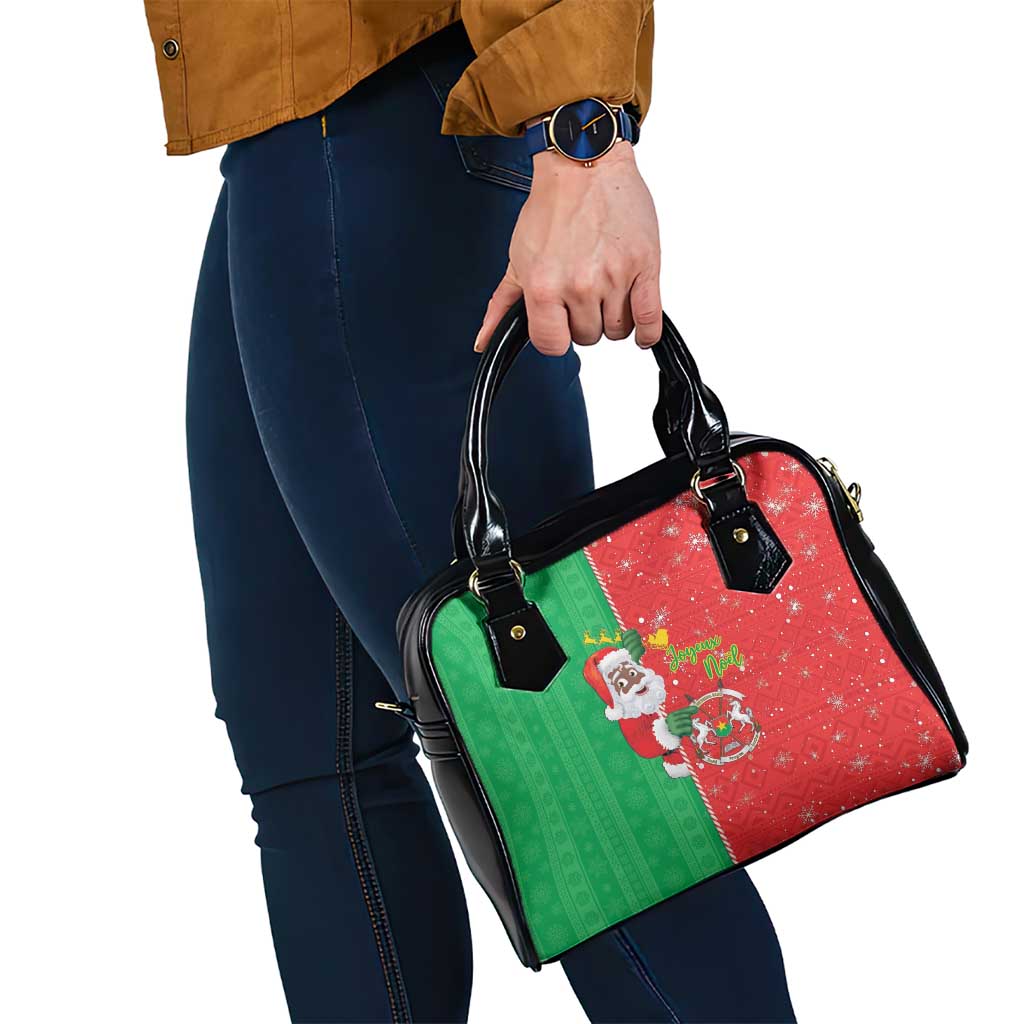 Burkina Faso Christmas Shoulder Handbag Black Santa Joyeux Noel LT15