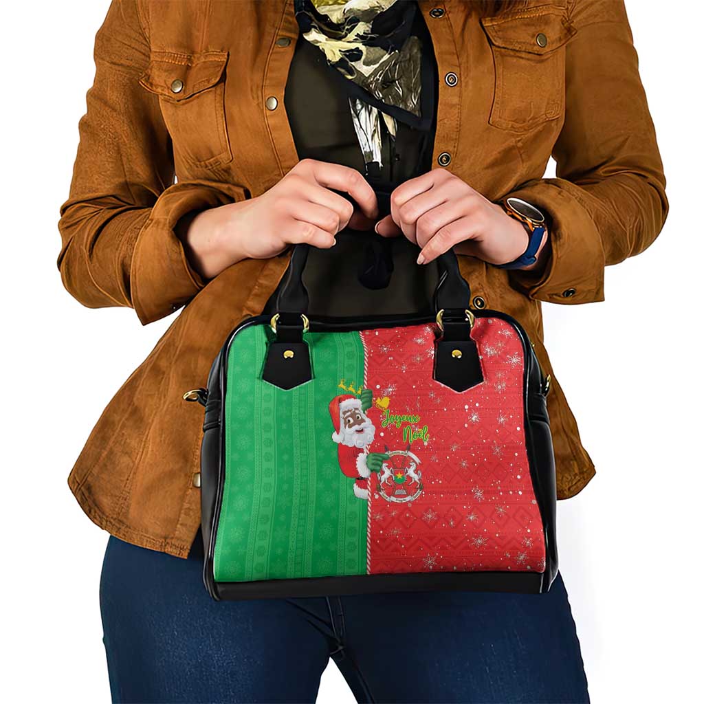Burkina Faso Christmas Shoulder Handbag Black Santa Joyeux Noel LT15