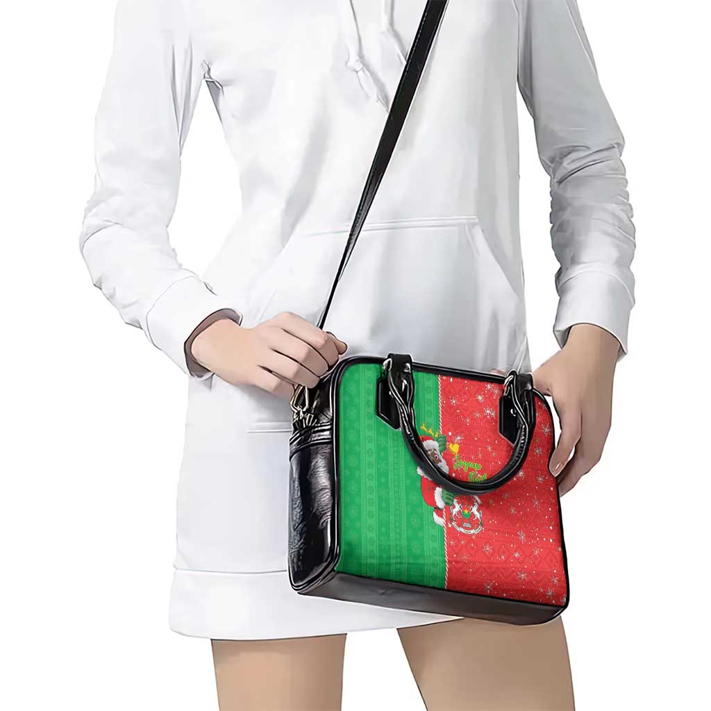 Burkina Faso Christmas Shoulder Handbag Black Santa Joyeux Noel LT15