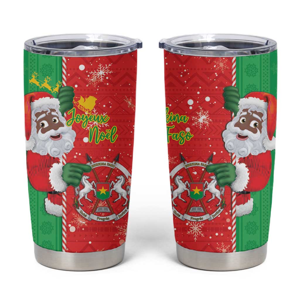 Afro Christmas in Burkina Faso Tumbler Cup Black Santa Joyeux Noel LT15