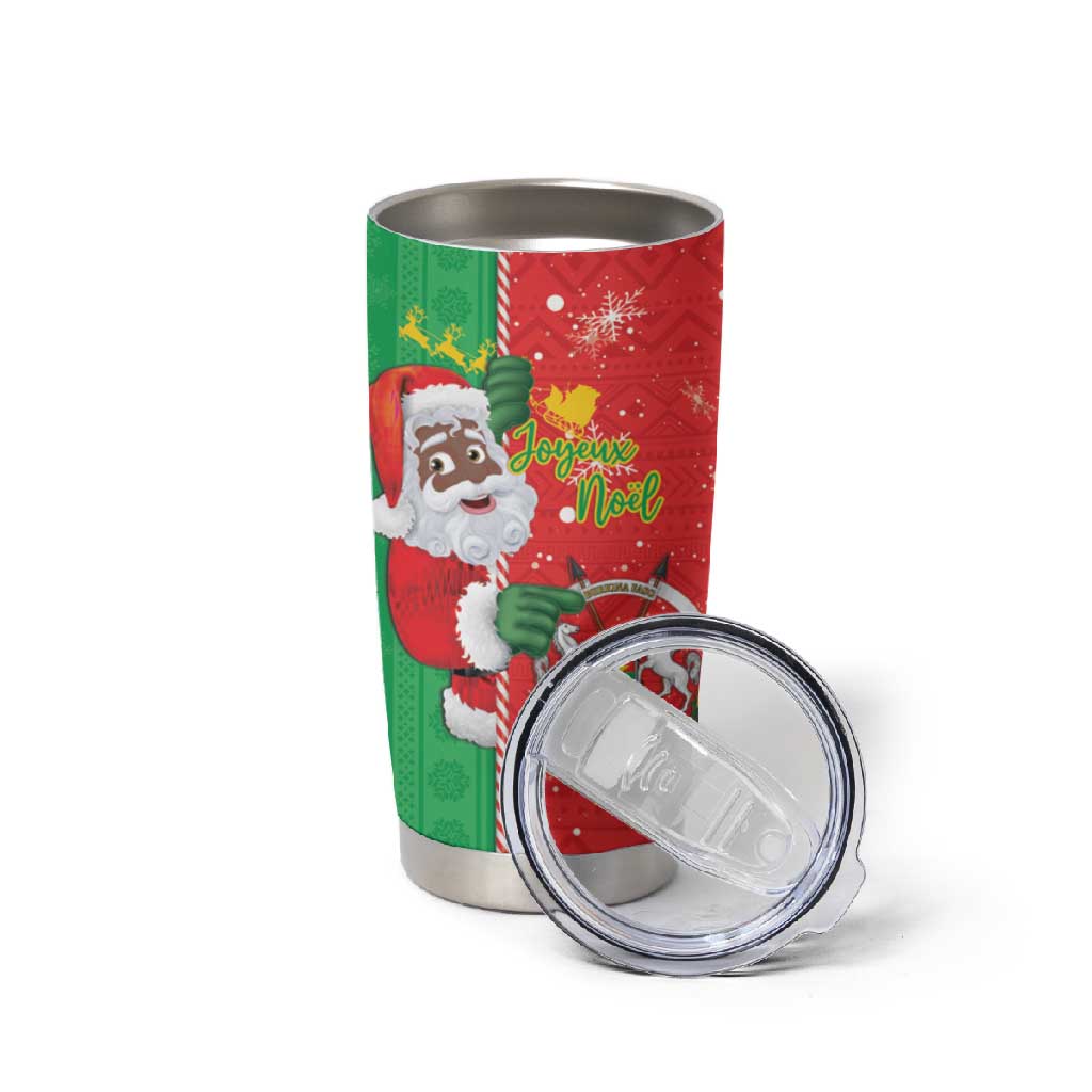 Afro Christmas in Burkina Faso Tumbler Cup Black Santa Joyeux Noel LT15