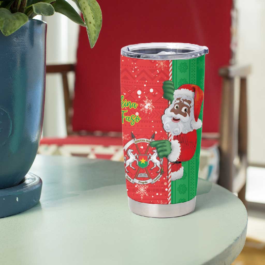 Afro Christmas in Burkina Faso Tumbler Cup Black Santa Joyeux Noel LT15