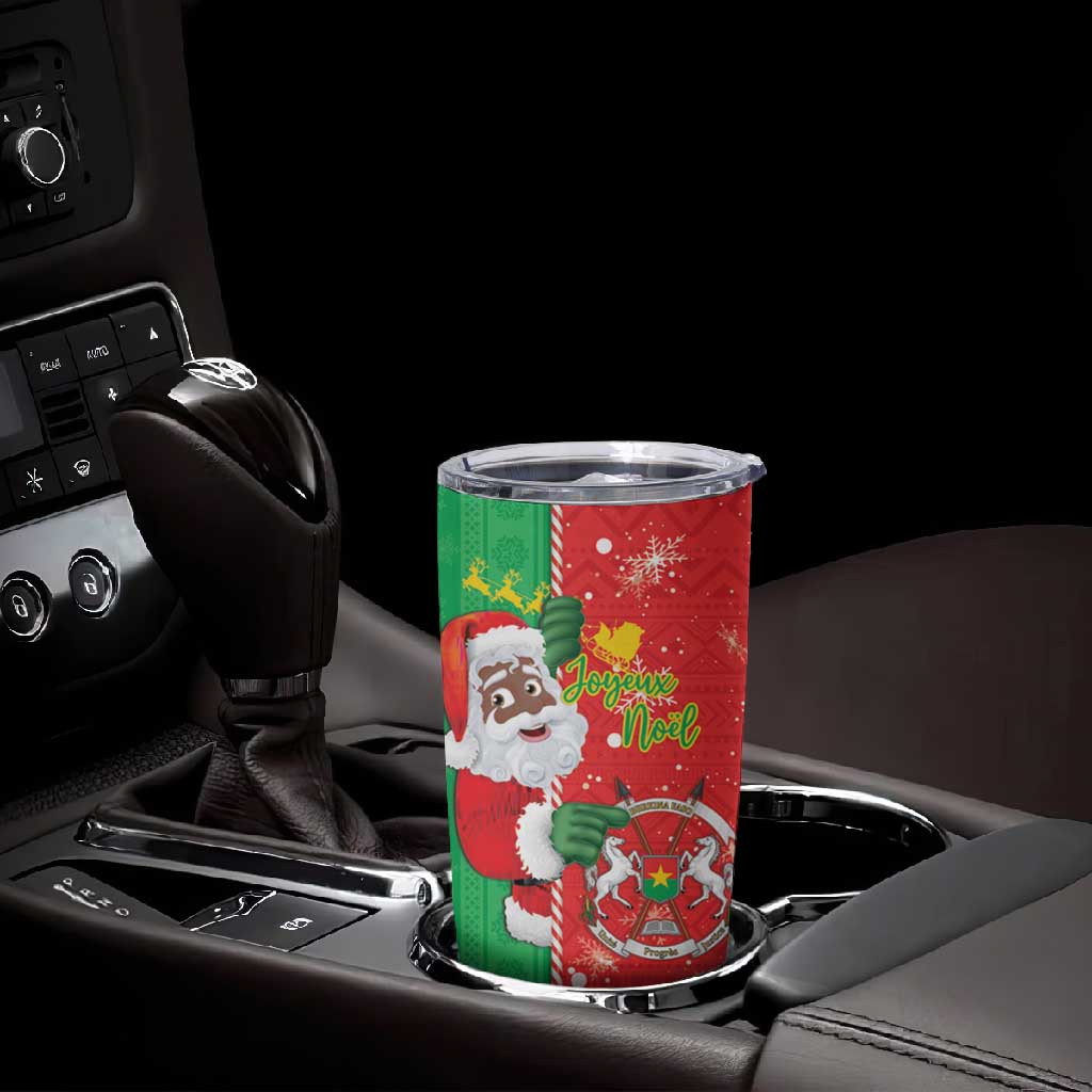Afro Christmas in Burkina Faso Tumbler Cup Black Santa Joyeux Noel LT15
