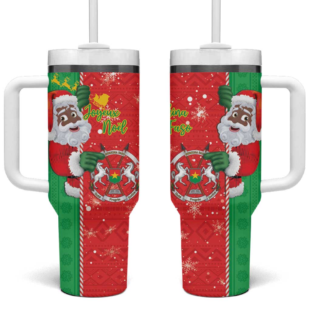 Afro Christmas in Burkina Faso Tumbler With Handle Black Santa Joyeux Noel LT15