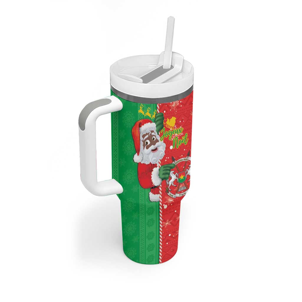 Afro Christmas in Burkina Faso Tumbler With Handle Black Santa Joyeux Noel LT15