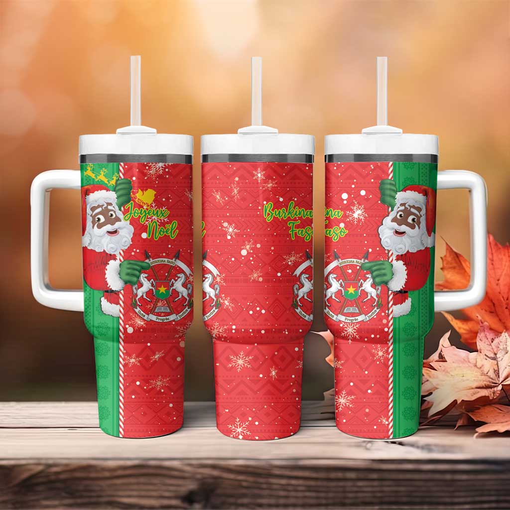 Afro Christmas in Burkina Faso Tumbler With Handle Black Santa Joyeux Noel LT15