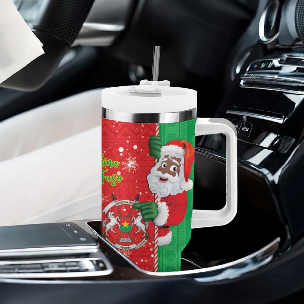 Afro Christmas in Burkina Faso Tumbler With Handle Black Santa Joyeux Noel LT15