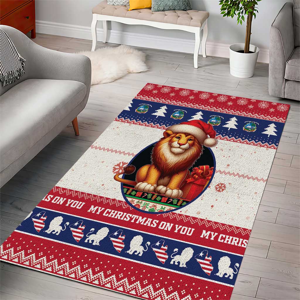 Liberia Christmas Area Rug African Lion Santa LT15