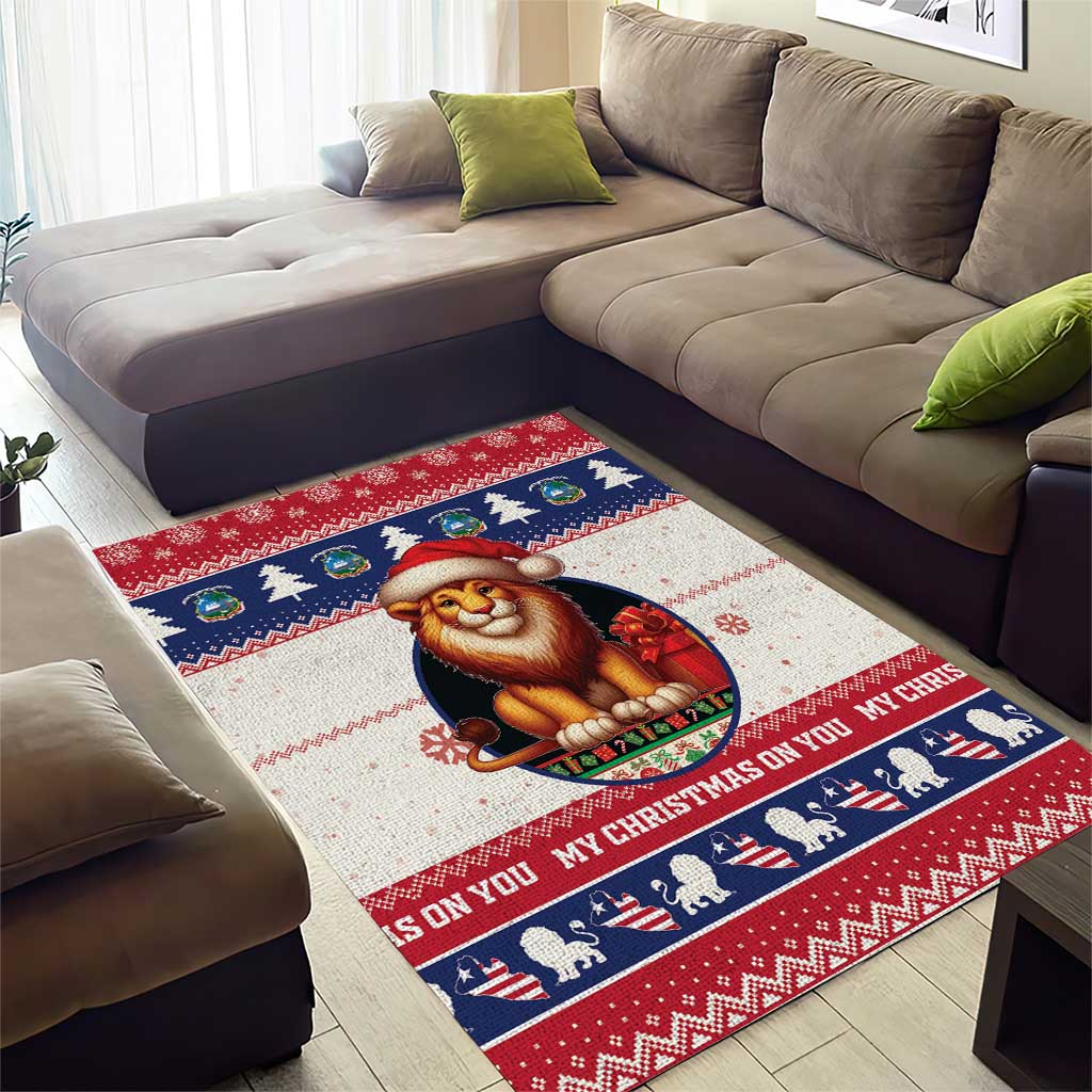 Liberia Christmas Area Rug African Lion Santa LT15