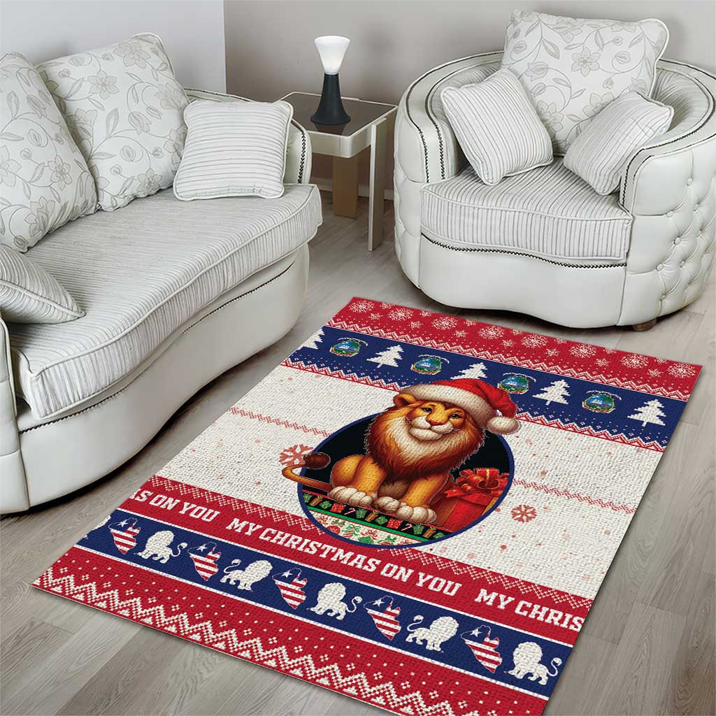 Liberia Christmas Area Rug African Lion Santa LT15