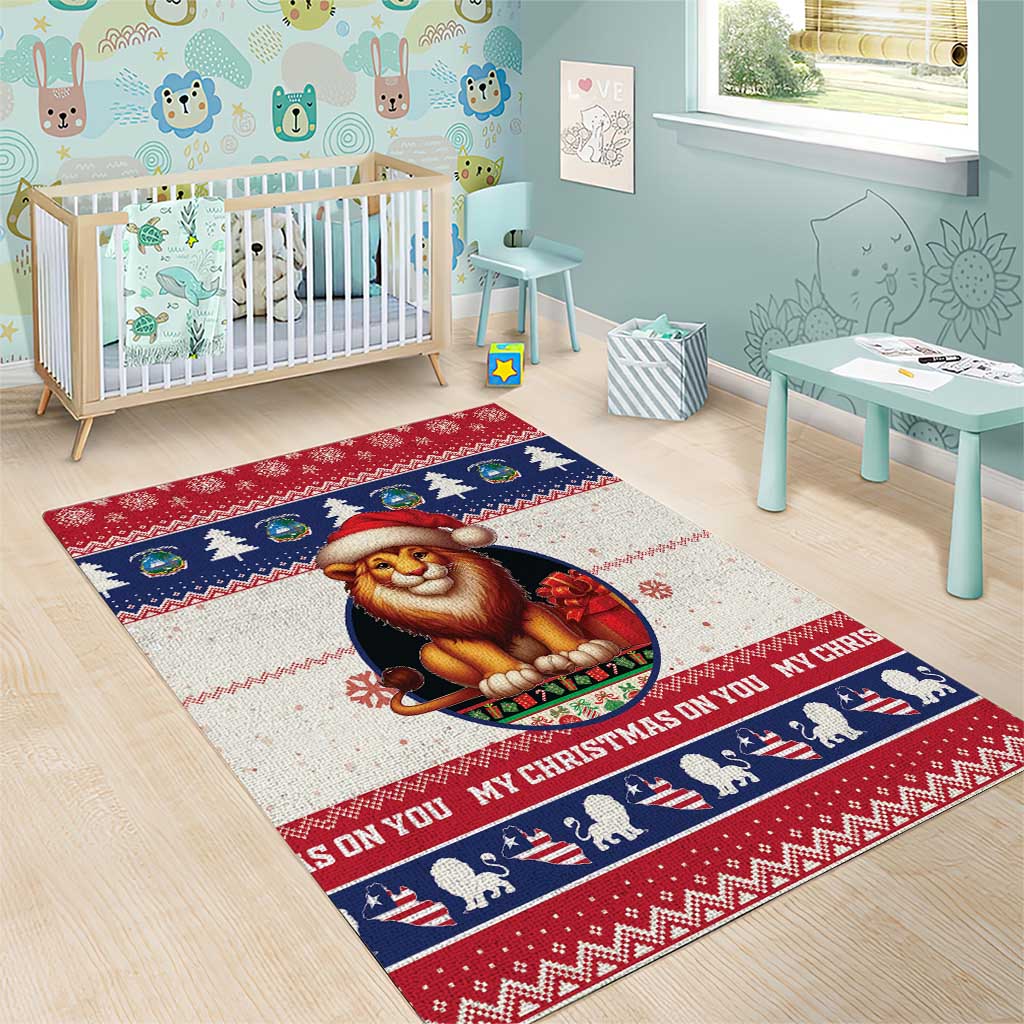 Liberia Christmas Area Rug African Lion Santa LT15