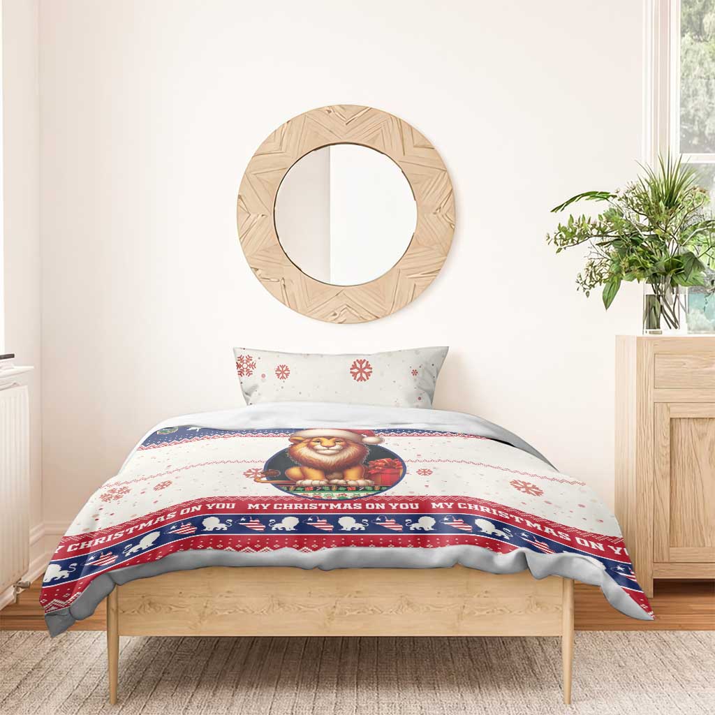 Liberia Christmas Bedding Set African Lion Santa LT15