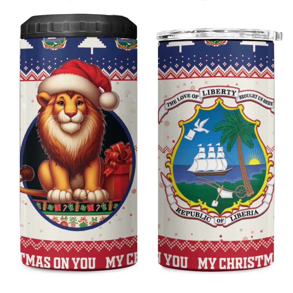 Liberia Christmas 4 in 1 Can Cooler Tumbler African Lion Santa LT15