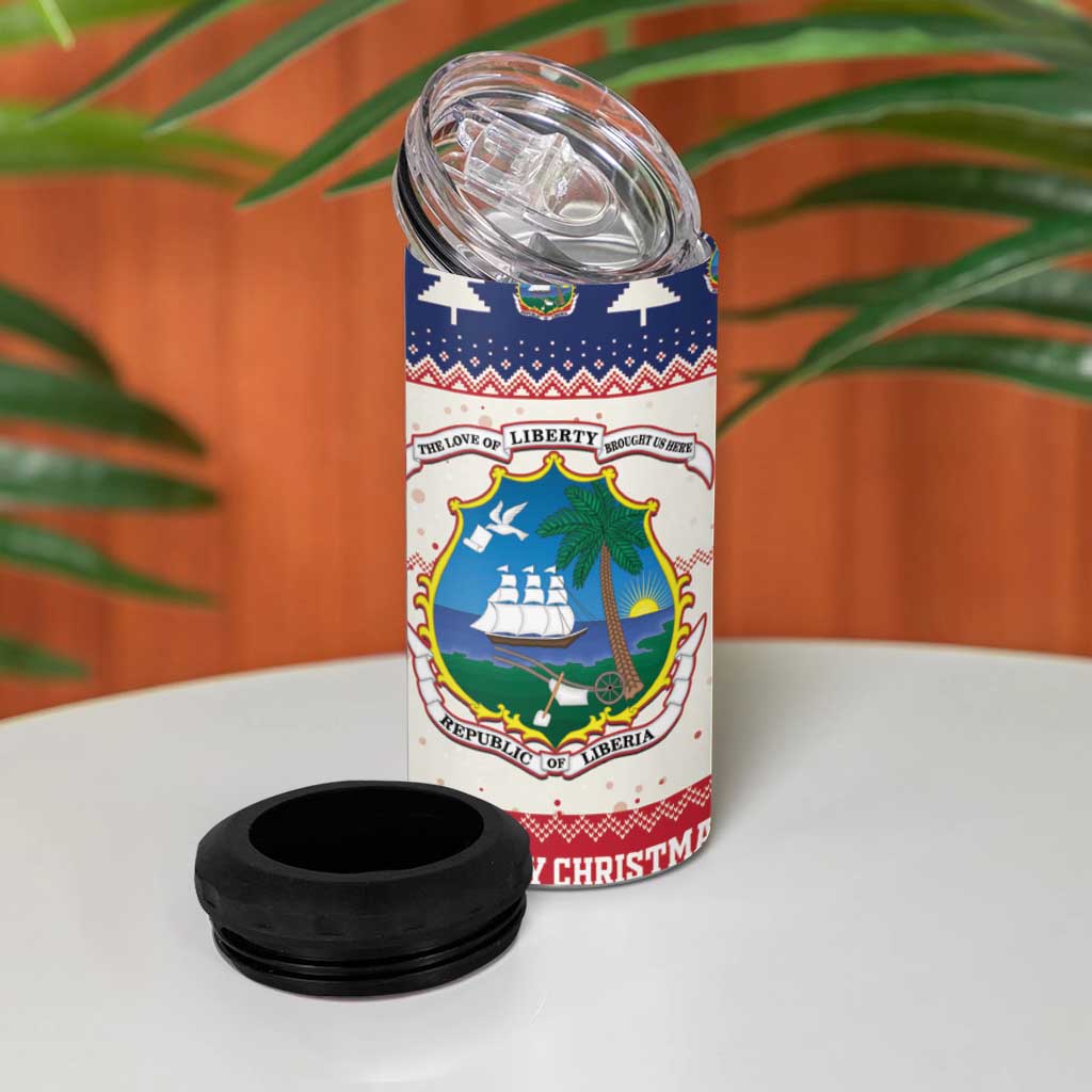 Liberia Christmas 4 in 1 Can Cooler Tumbler African Lion Santa LT15