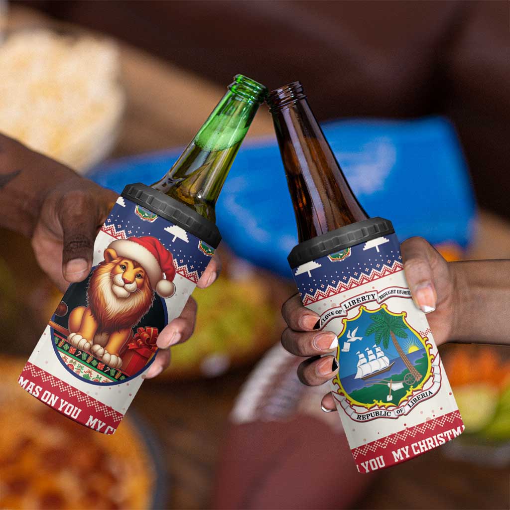 Liberia Christmas 4 in 1 Can Cooler Tumbler African Lion Santa LT15