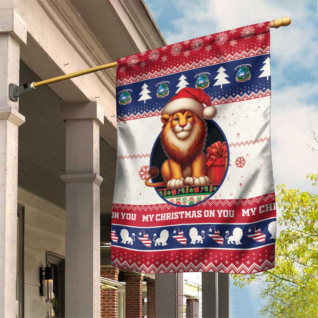 Liberia Christmas Garden Flag African Lion Santa LT15