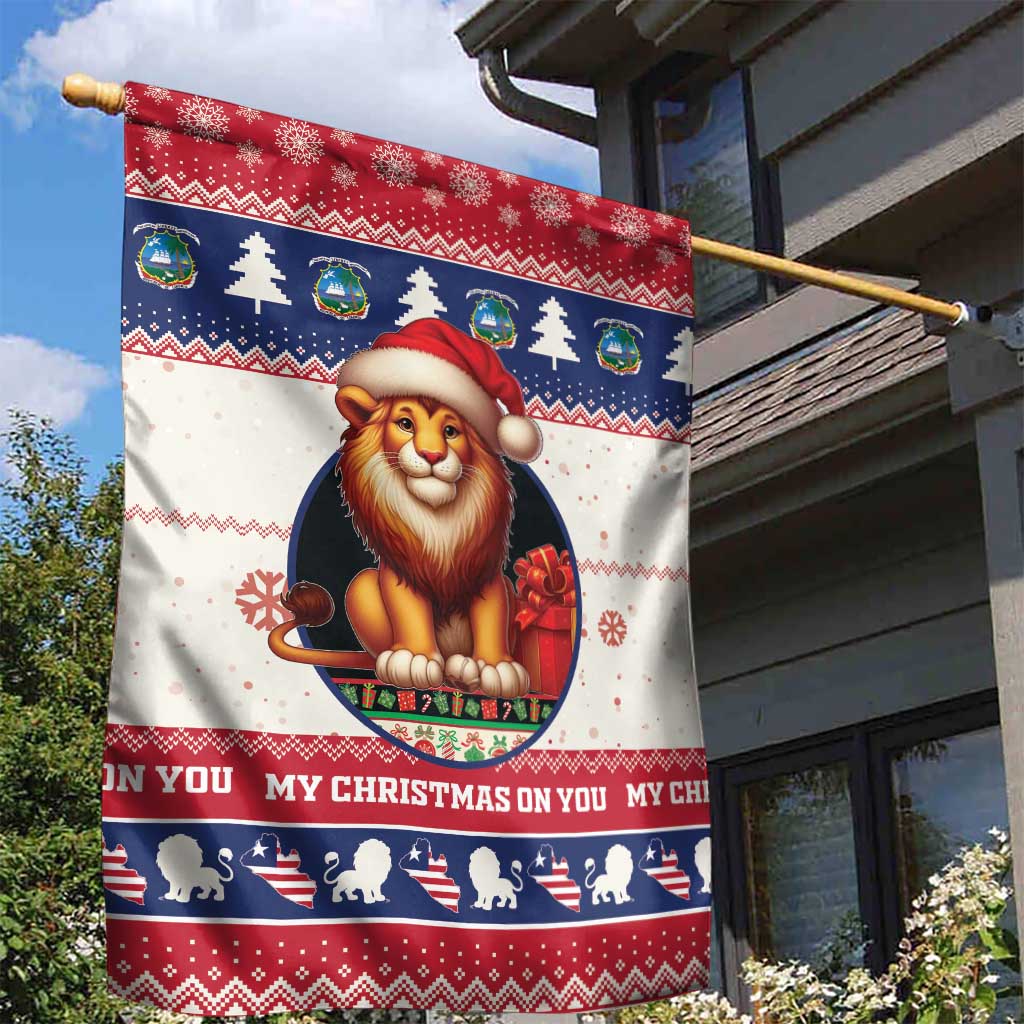 Liberia Christmas Garden Flag African Lion Santa LT15