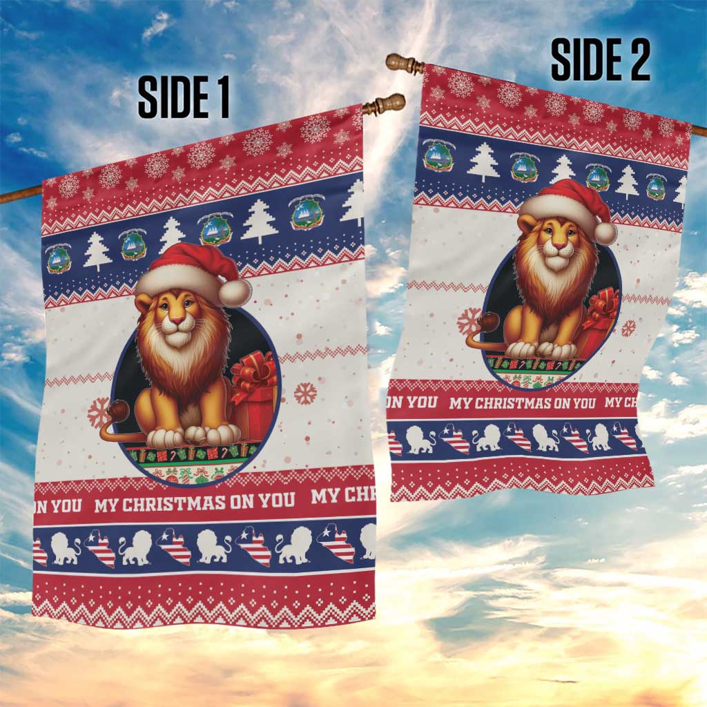 Liberia Christmas Garden Flag African Lion Santa LT15