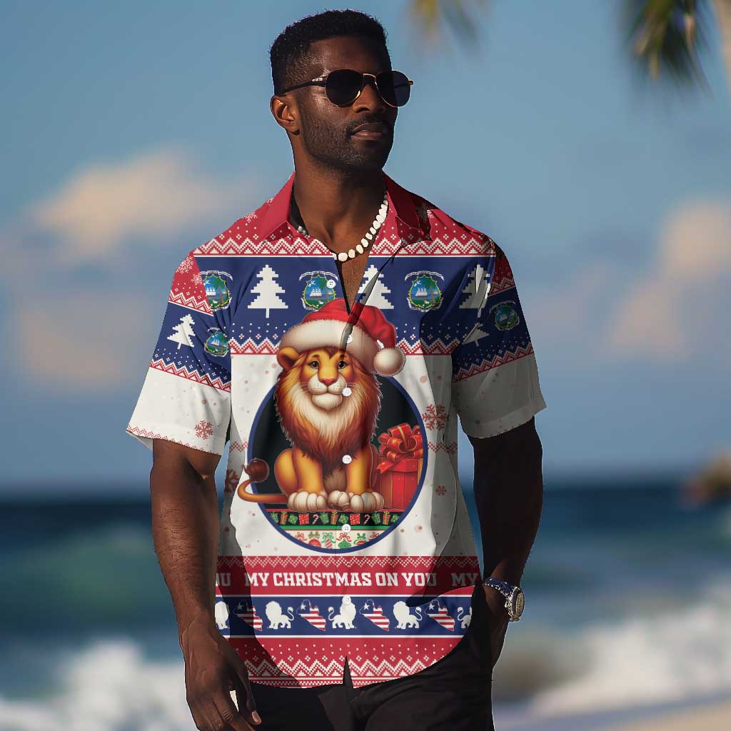 Liberia Christmas Hawaiian Shirt African Lion Santa LT15