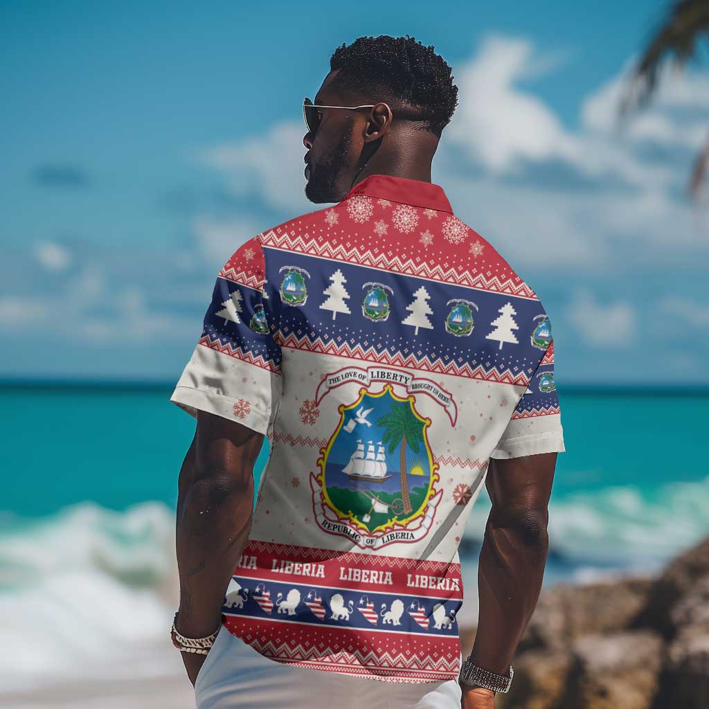 Liberia Christmas Hawaiian Shirt African Lion Santa LT15