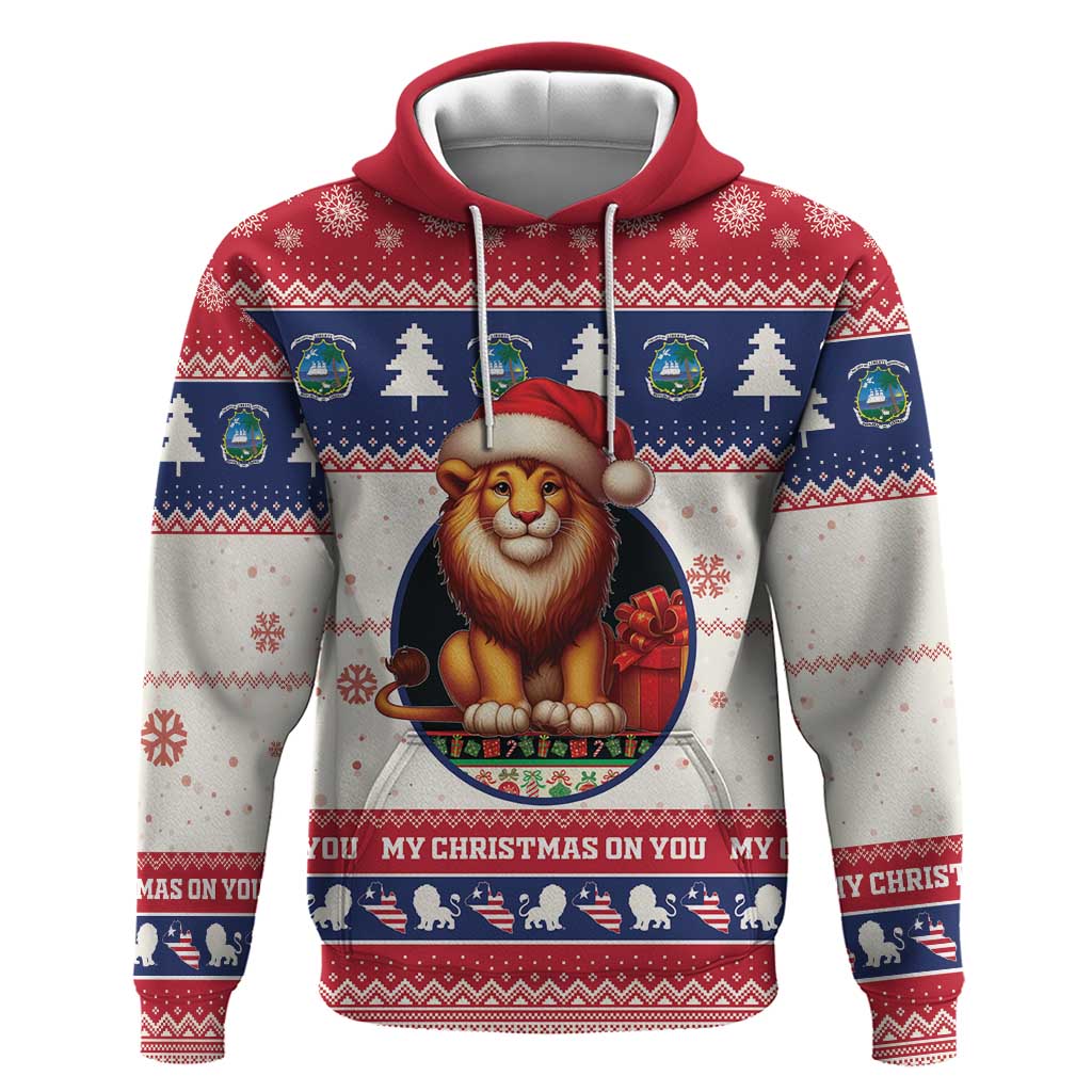 Liberia Christmas Hoodie My Christmas On You - Lion Santa LT15
