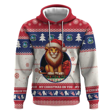 Liberia Christmas Hoodie My Christmas On You - Lion Santa LT15