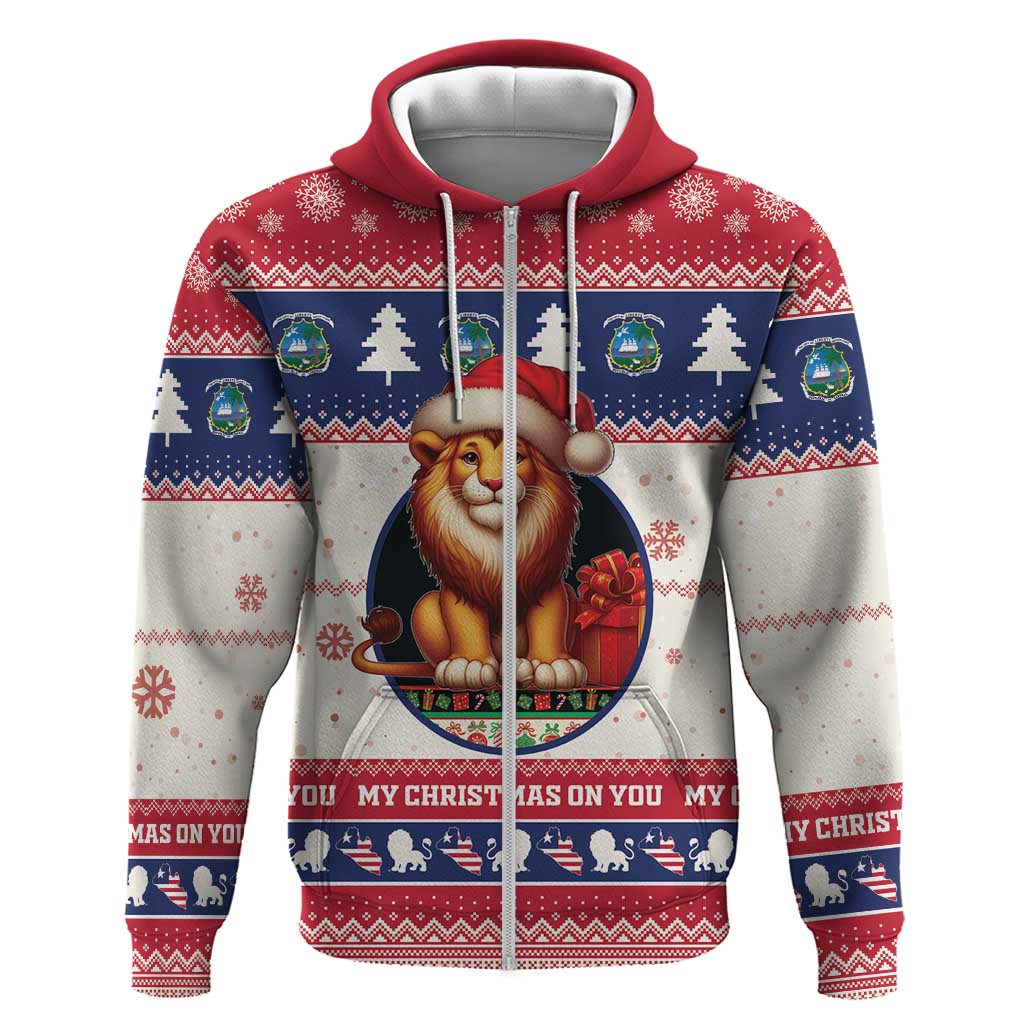 Liberia Christmas Hoodie My Christmas On You - Lion Santa LT15