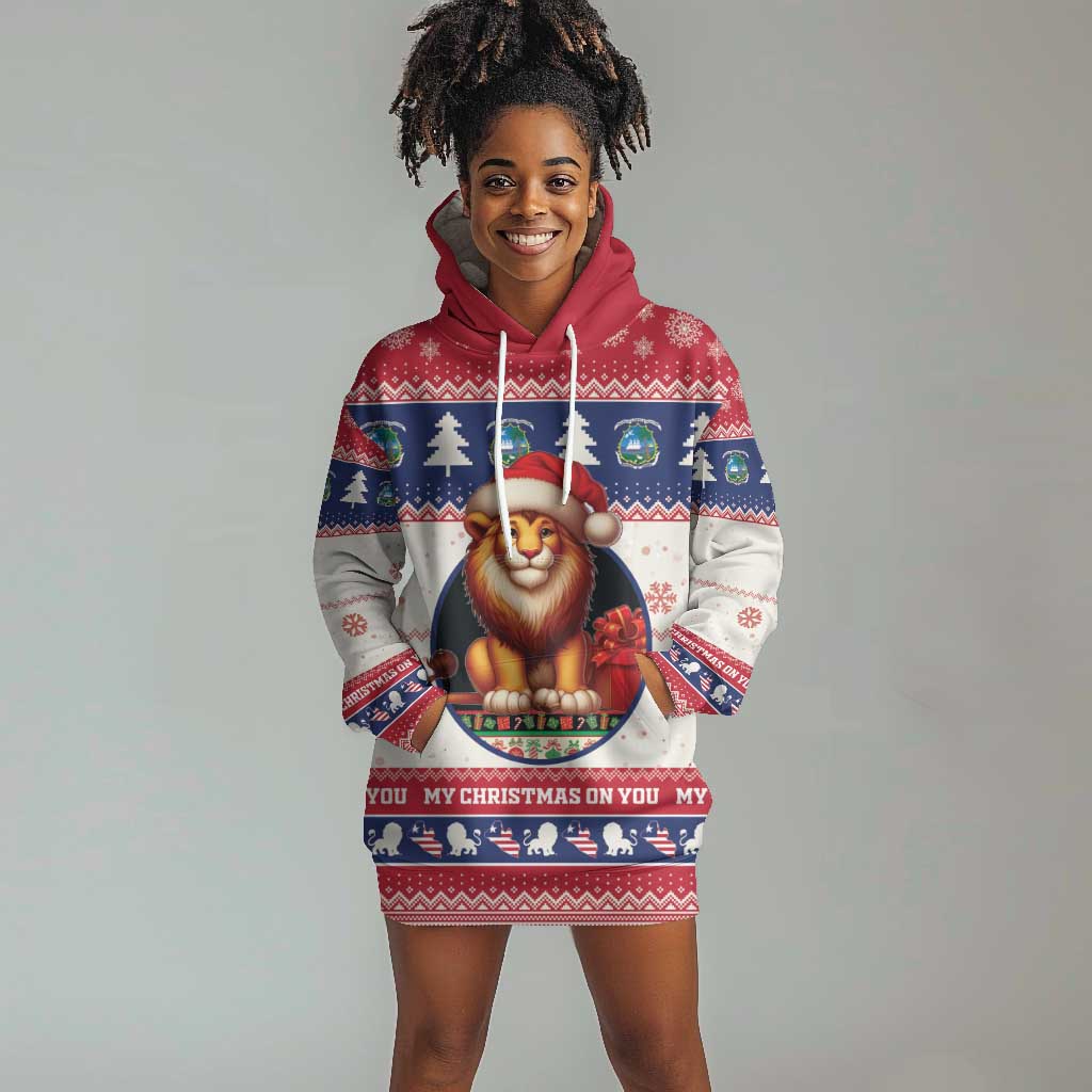 Liberia Christmas Hoodie Dress African Lion Santa LT15