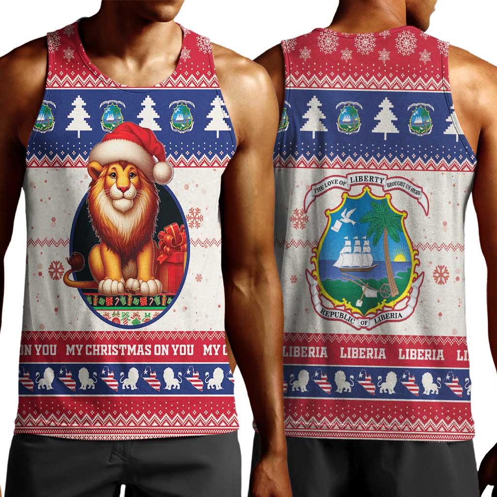 Liberia Christmas Men Tank Top African Lion Santa LT15