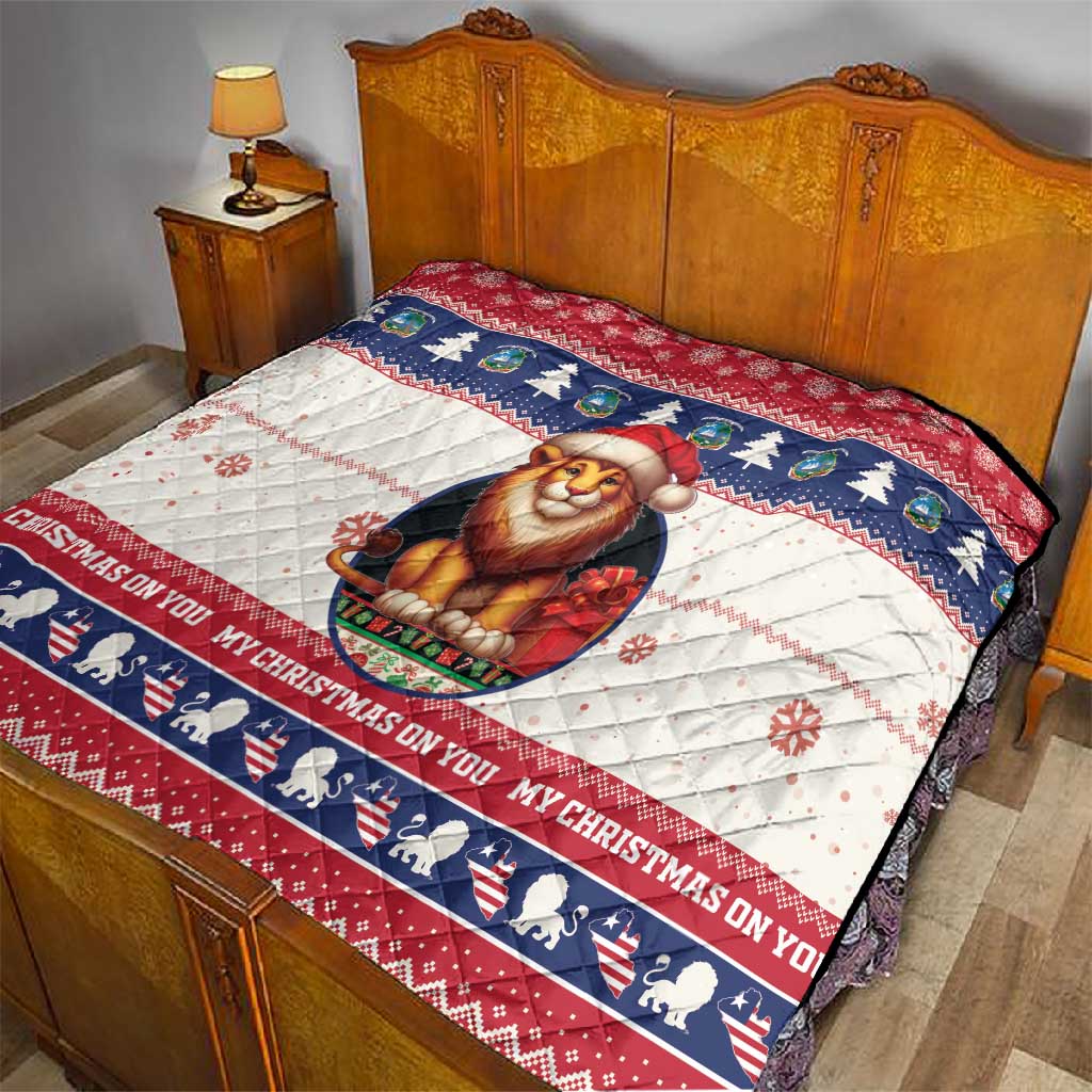 Liberia Christmas Quilt African Lion Santa LT15