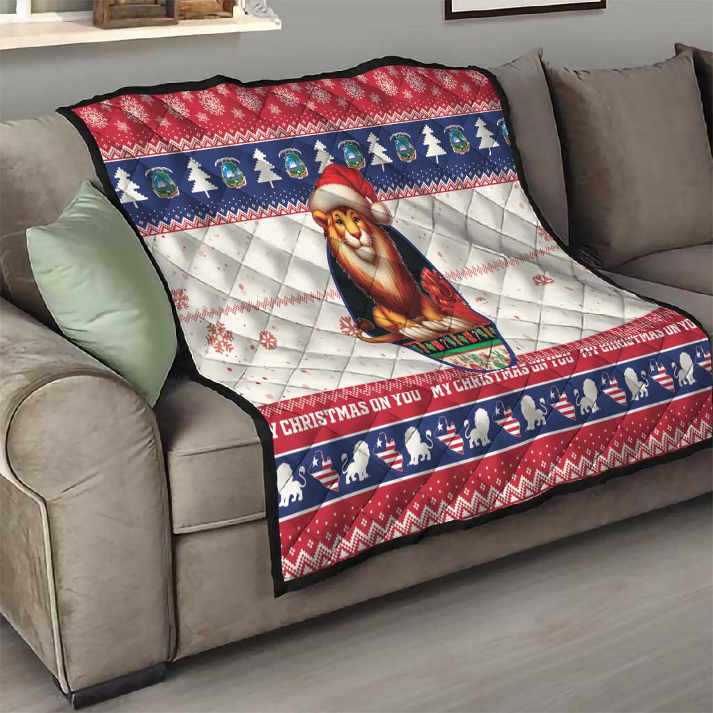 Liberia Christmas Quilt African Lion Santa LT15