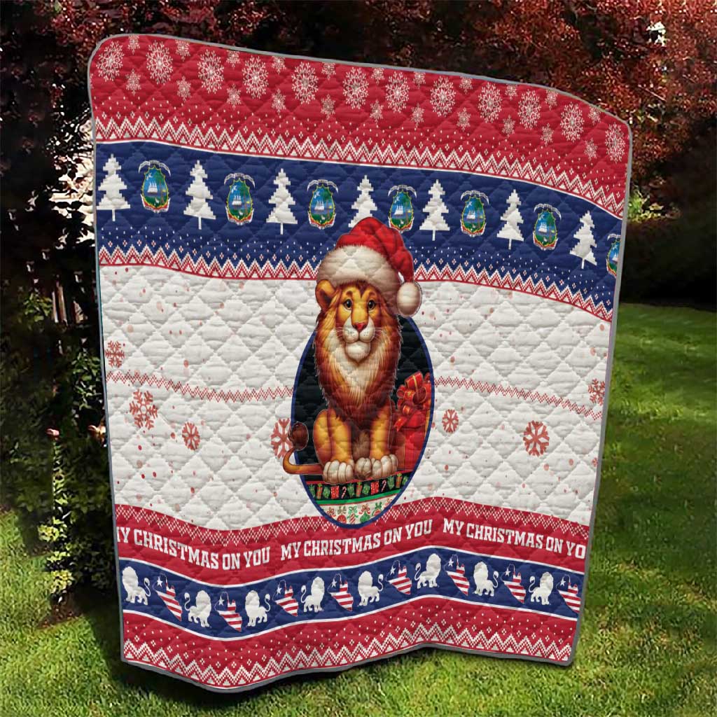 Liberia Christmas Quilt African Lion Santa LT15