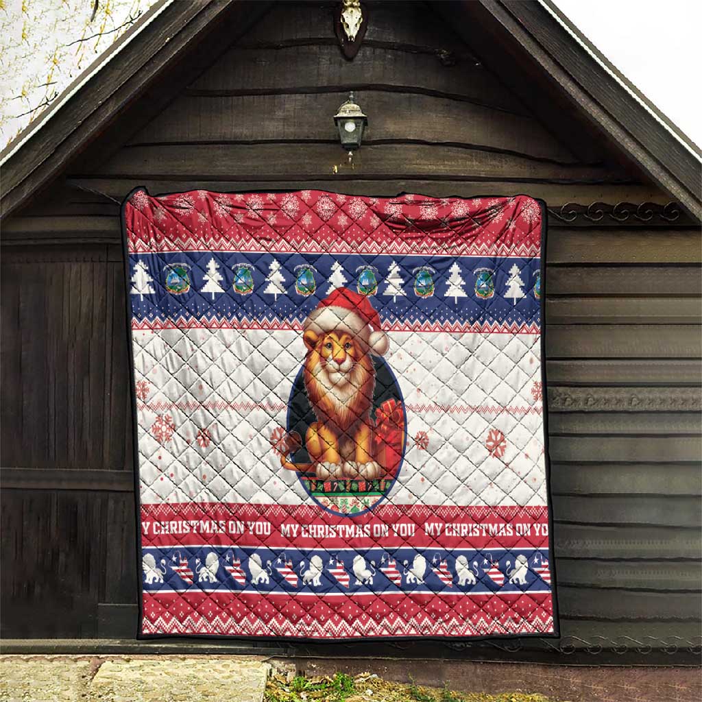 Liberia Christmas Quilt African Lion Santa LT15