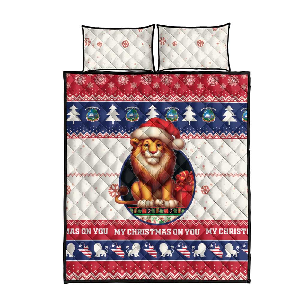 Liberia Christmas Quilt Bed Set African Lion Santa LT15