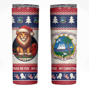 Liberia Christmas Skinny Tumbler African Lion Santa LT15