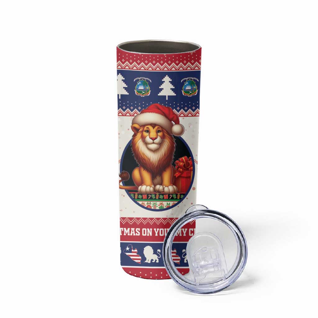 Liberia Christmas Skinny Tumbler African Lion Santa LT15