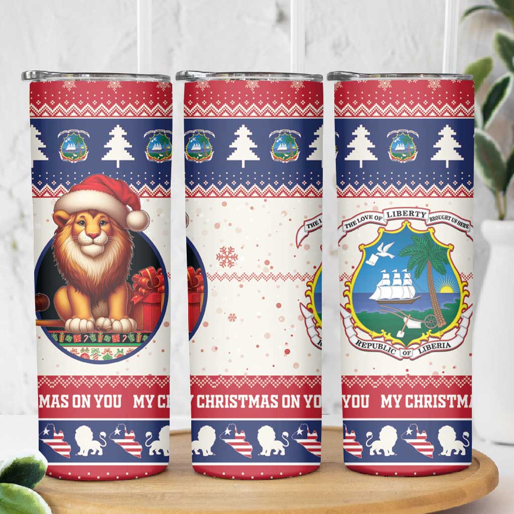 Liberia Christmas Skinny Tumbler African Lion Santa LT15