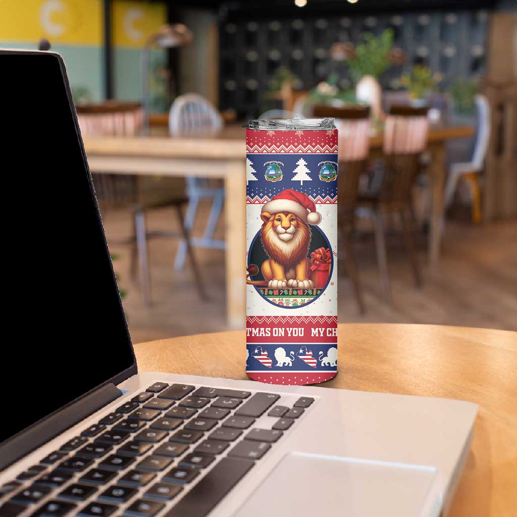 Liberia Christmas Skinny Tumbler African Lion Santa LT15