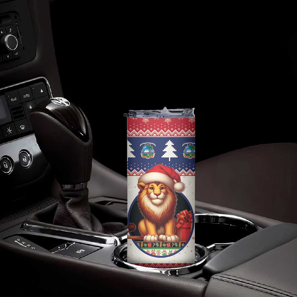 Liberia Christmas Skinny Tumbler African Lion Santa LT15