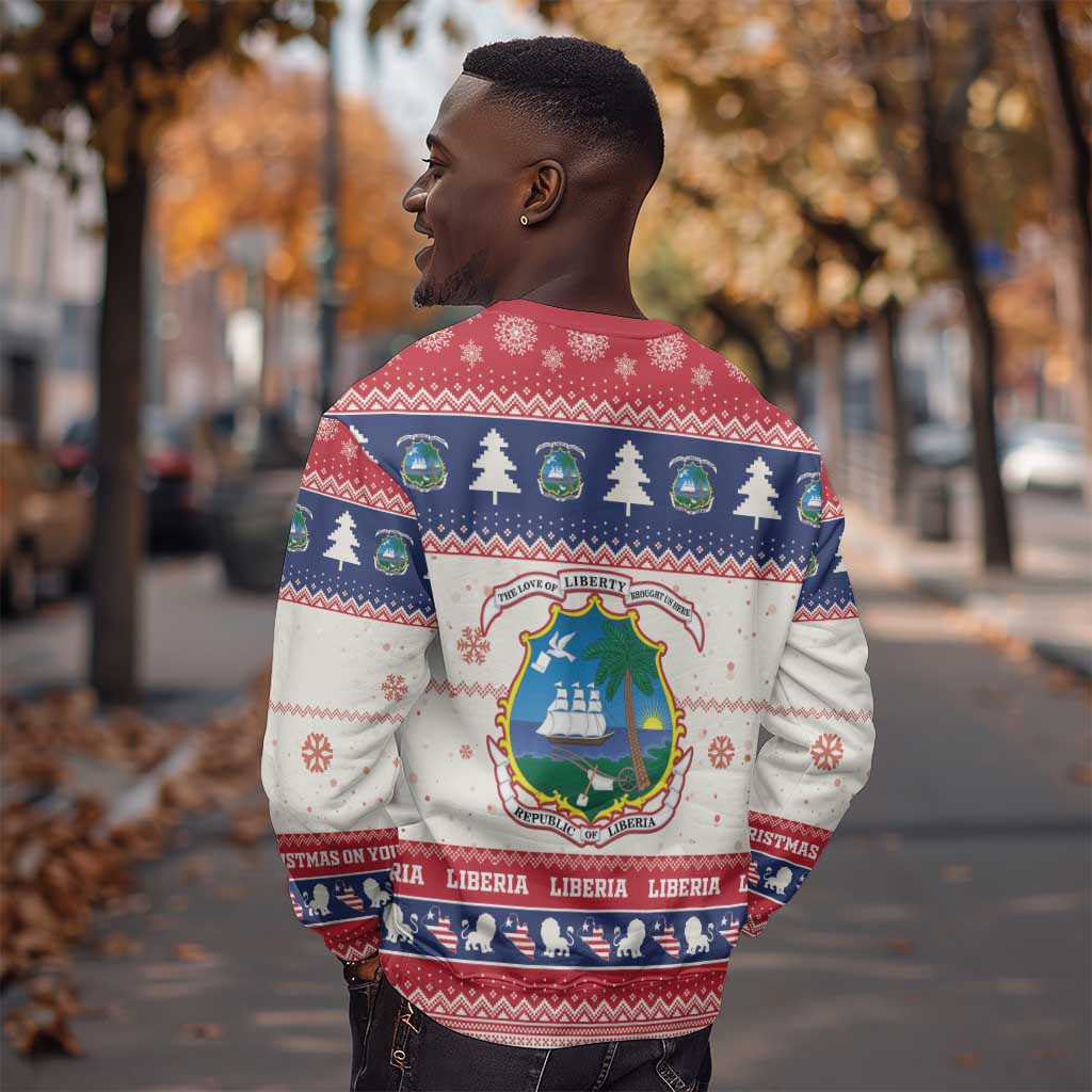 Liberia Christmas Sweatshirt African Lion Santa LT15