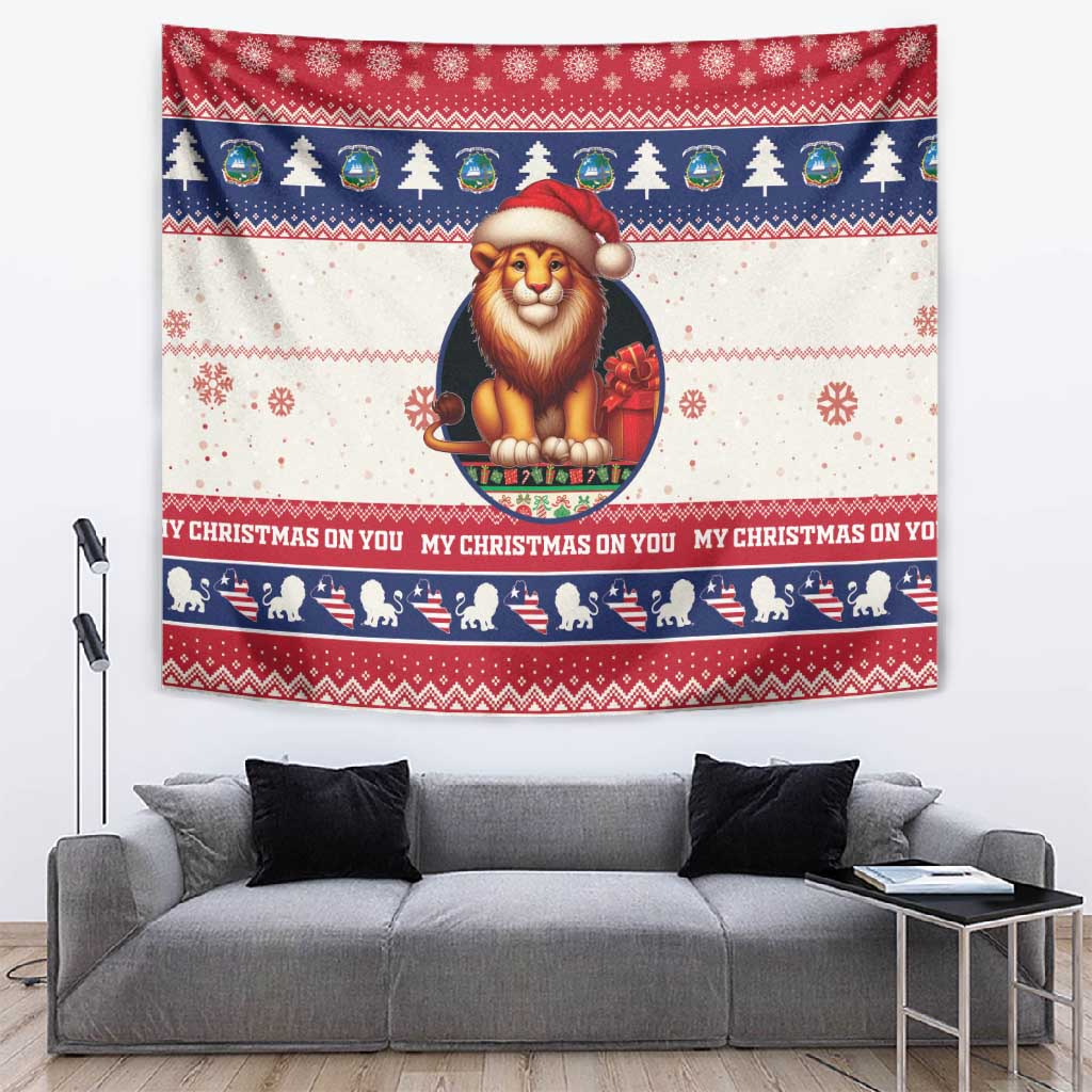 Liberia Christmas Tapestry African Lion Santa LT15