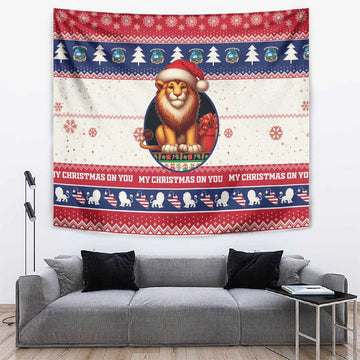 Liberia Christmas Tapestry African Lion Santa LT15