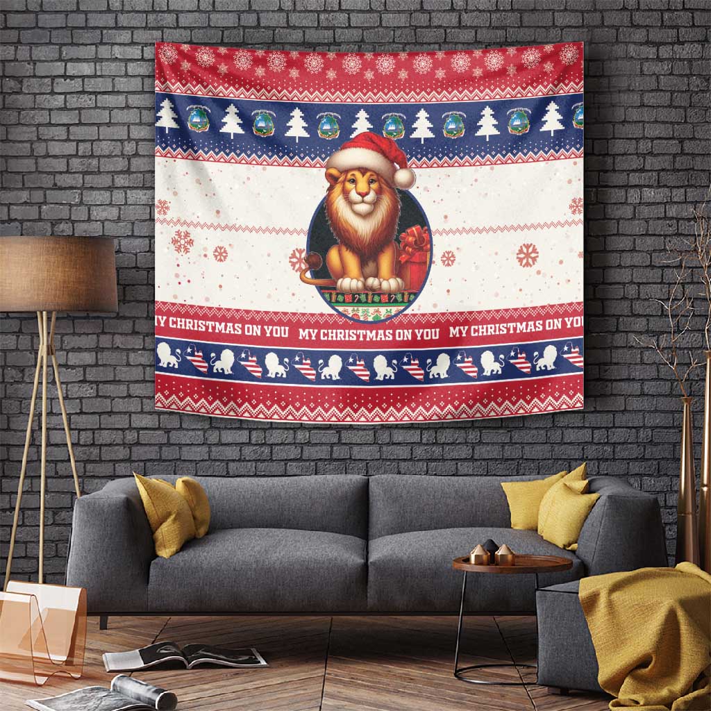 Liberia Christmas Tapestry African Lion Santa LT15