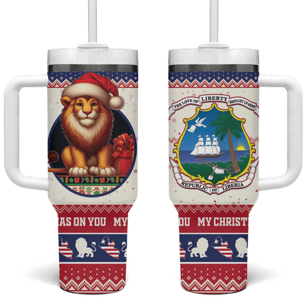 Liberia Christmas Tumbler With Handle African Lion Santa LT15