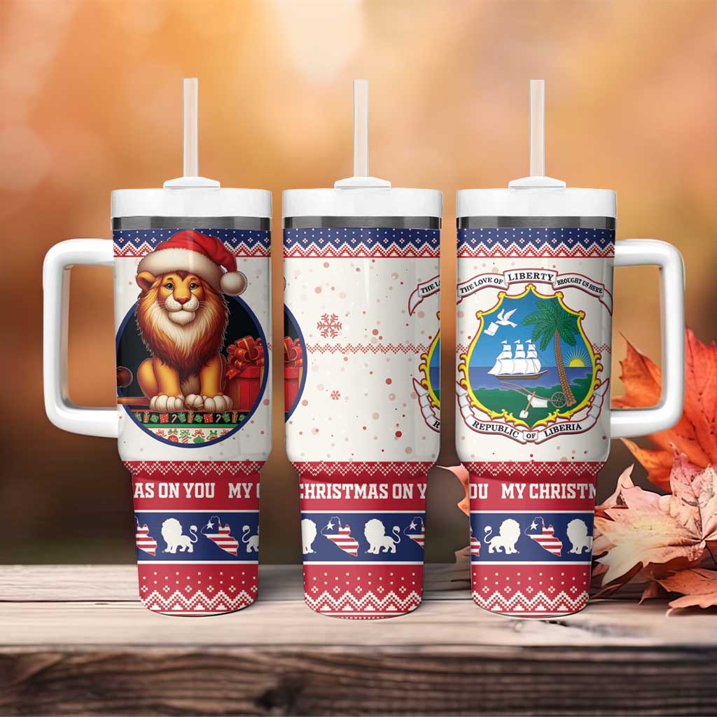 Liberia Christmas Tumbler With Handle African Lion Santa LT15