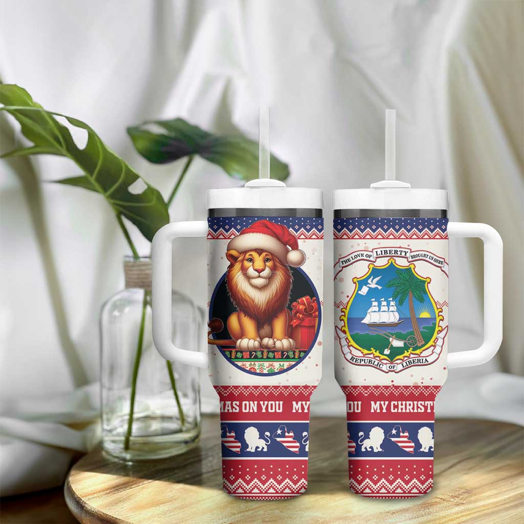 Liberia Christmas Tumbler With Handle African Lion Santa LT15