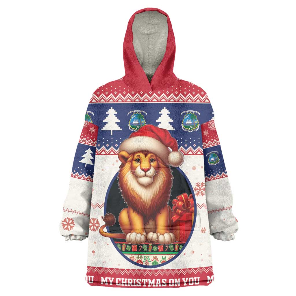 Liberia Christmas Wearable Blanket Hoodie African Lion Santa LT15